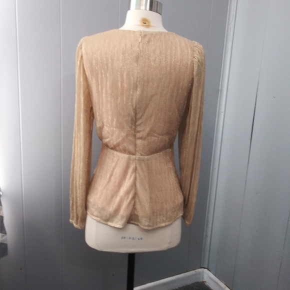 Foxiedox Juno Metallic Tie Front Pleated Blouse S - Picture 4 of 9